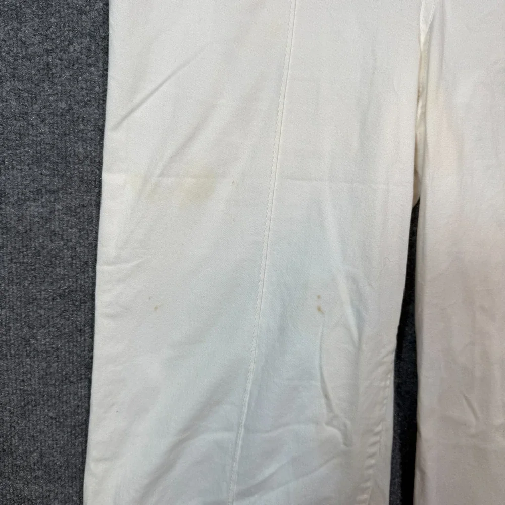 Anthropologie Pants Womens‎ 10 White Chinos Wide Leg Cropped Pockets Flaw - Picture 4 of 8